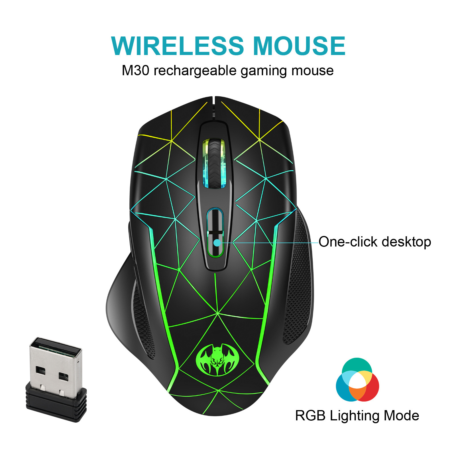 Esports Gaming Maus - Wireless Charging RGB Light Effect Game