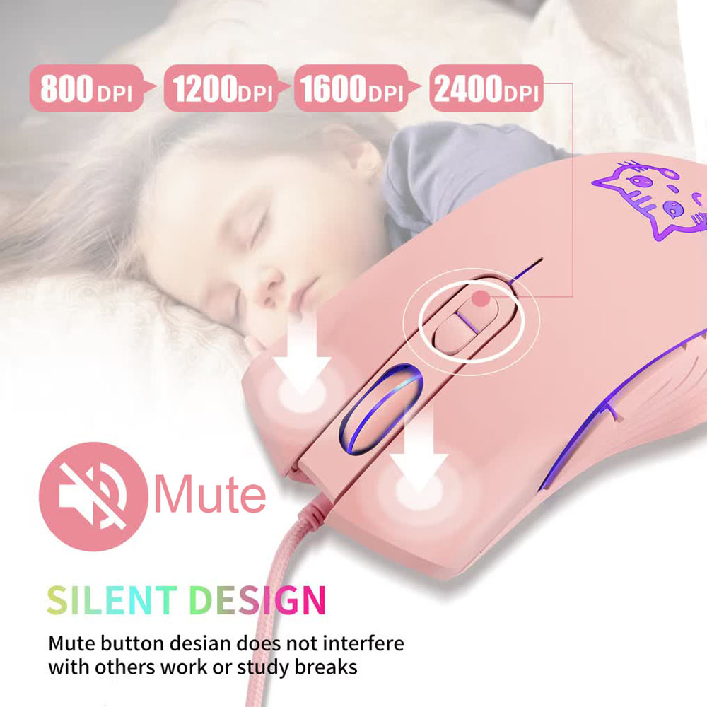 Wired USB Gaming Mouse Pink Co - Esports Gaming Maus recension och pris